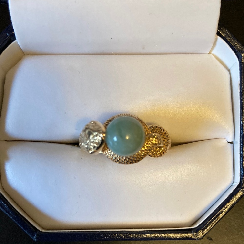 NEW—- Jade and 14k Gold Ring